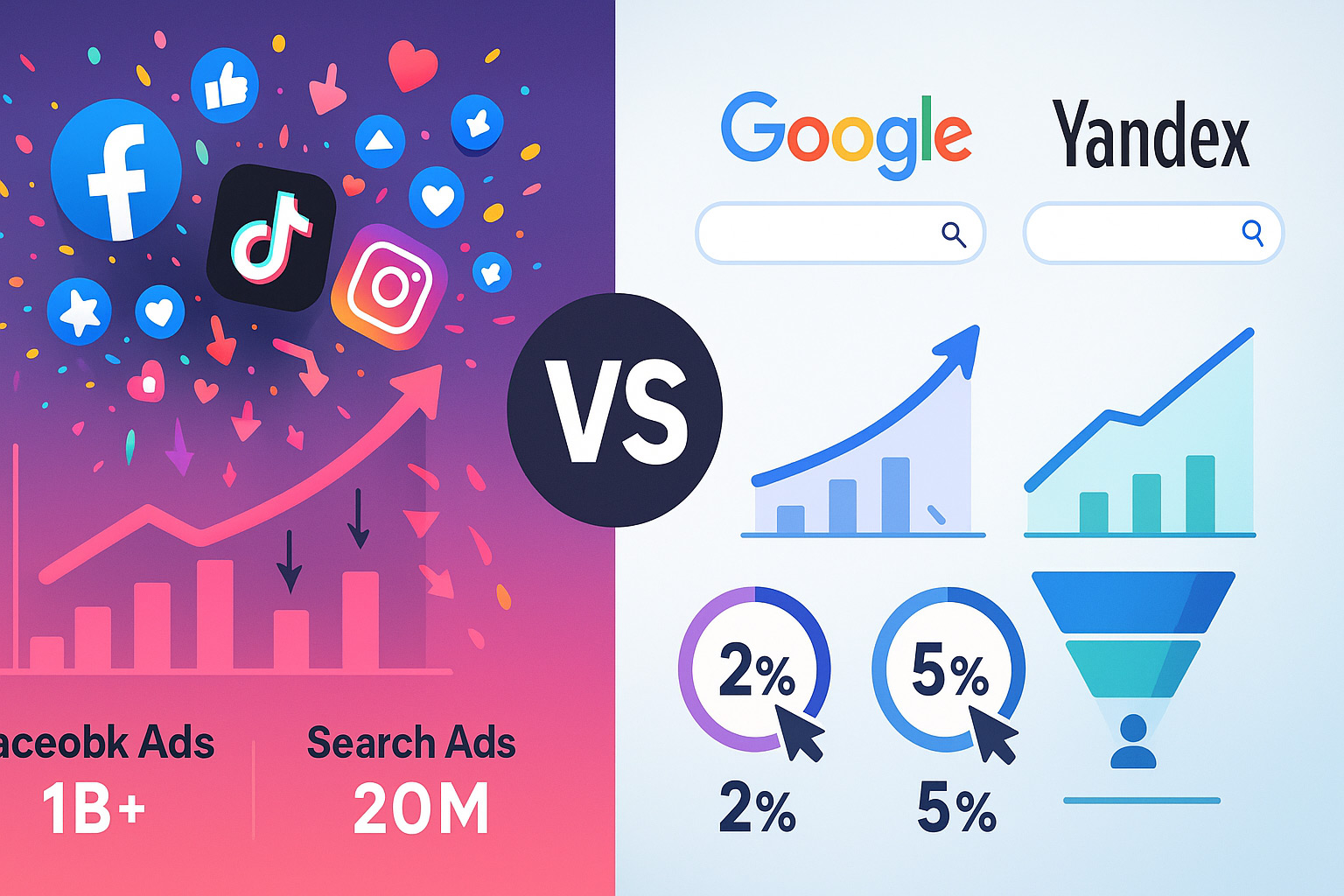Facebook Ads, TikTok & Co. vs. Search Ads: Reichweite und Performance