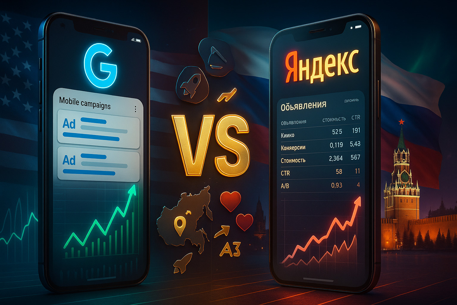 Yandex.Direct vs. Google Ads: Beste Mobile Werbung in Russland